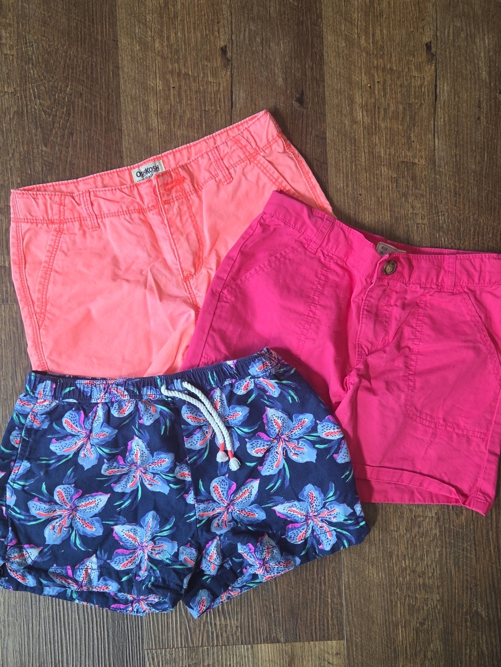 OshKosh B'gosh Navy Floral Drawstring Shorts with Bright Accents